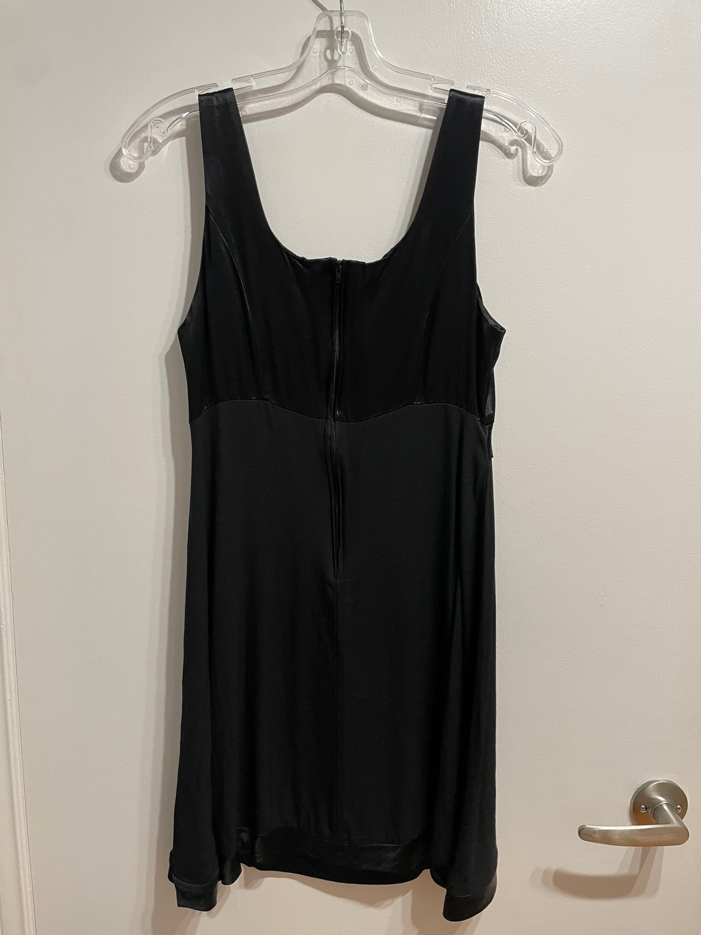 TWO ROADS Vintage Black Satin Dress – Size Small (Made in Canada)