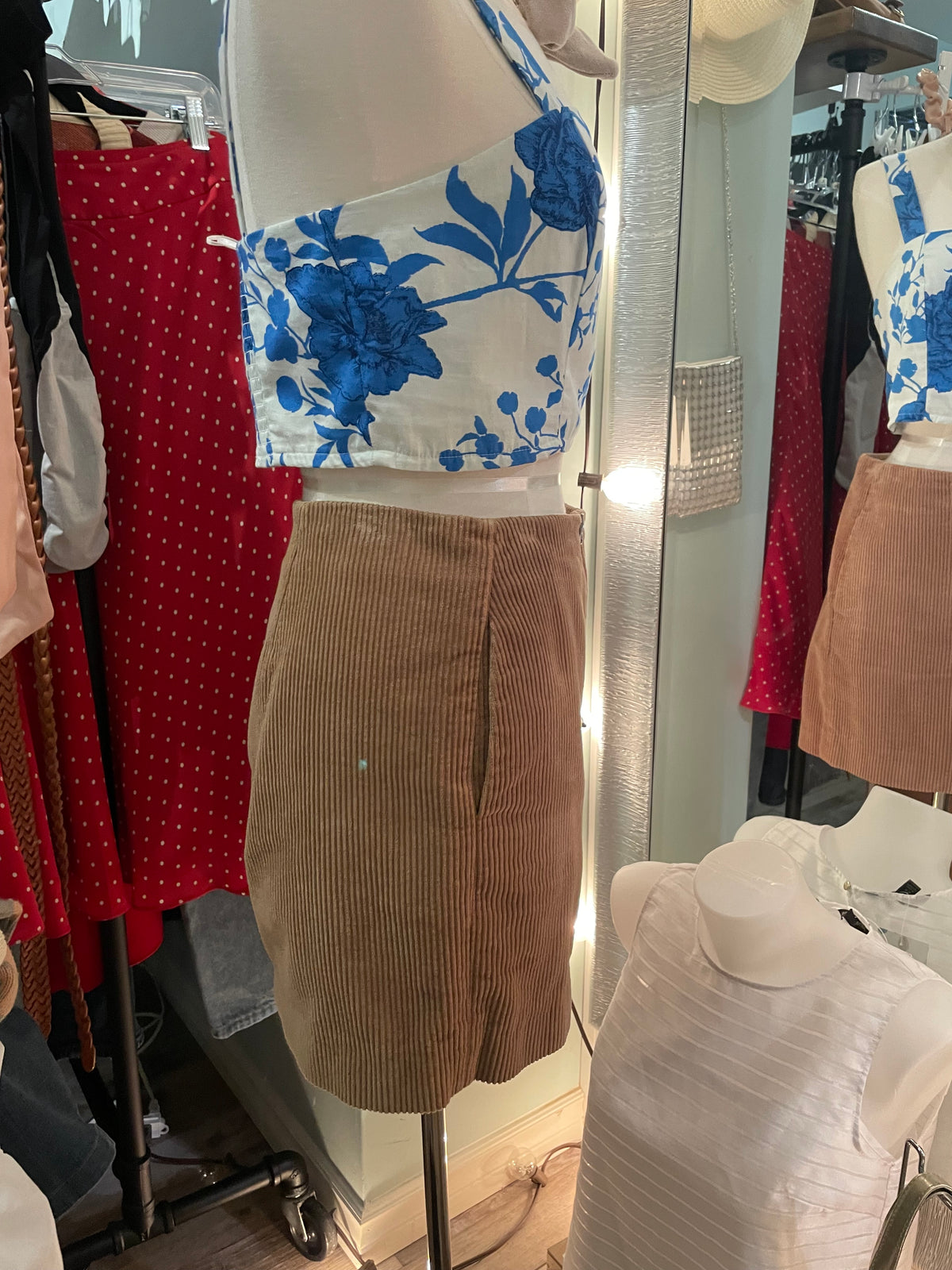 rag & bone Taupe Cotton Corduroy Zip-Front Mini Skirt – Size 27