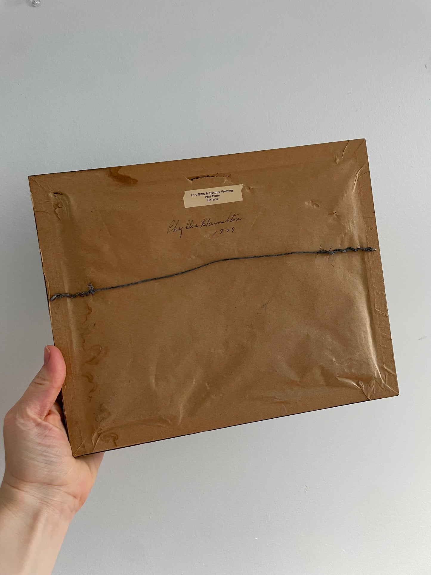 Vintage Handmade Framed Textile Art – Winter Red House Scene (1979)