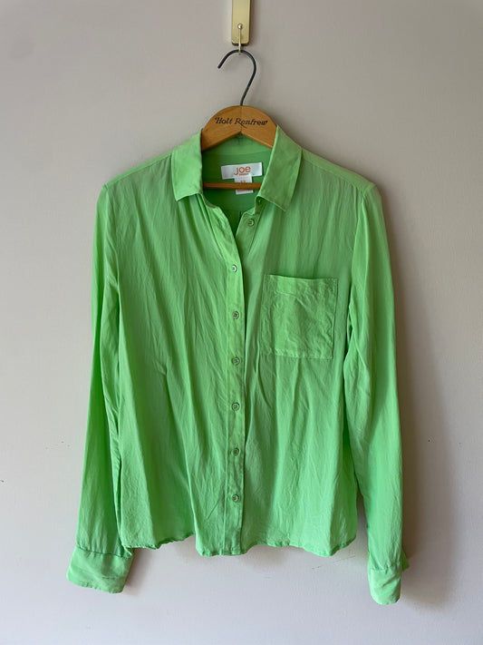 Joe Fresh Green 100% Silk Button-Up Blouse – Size Small