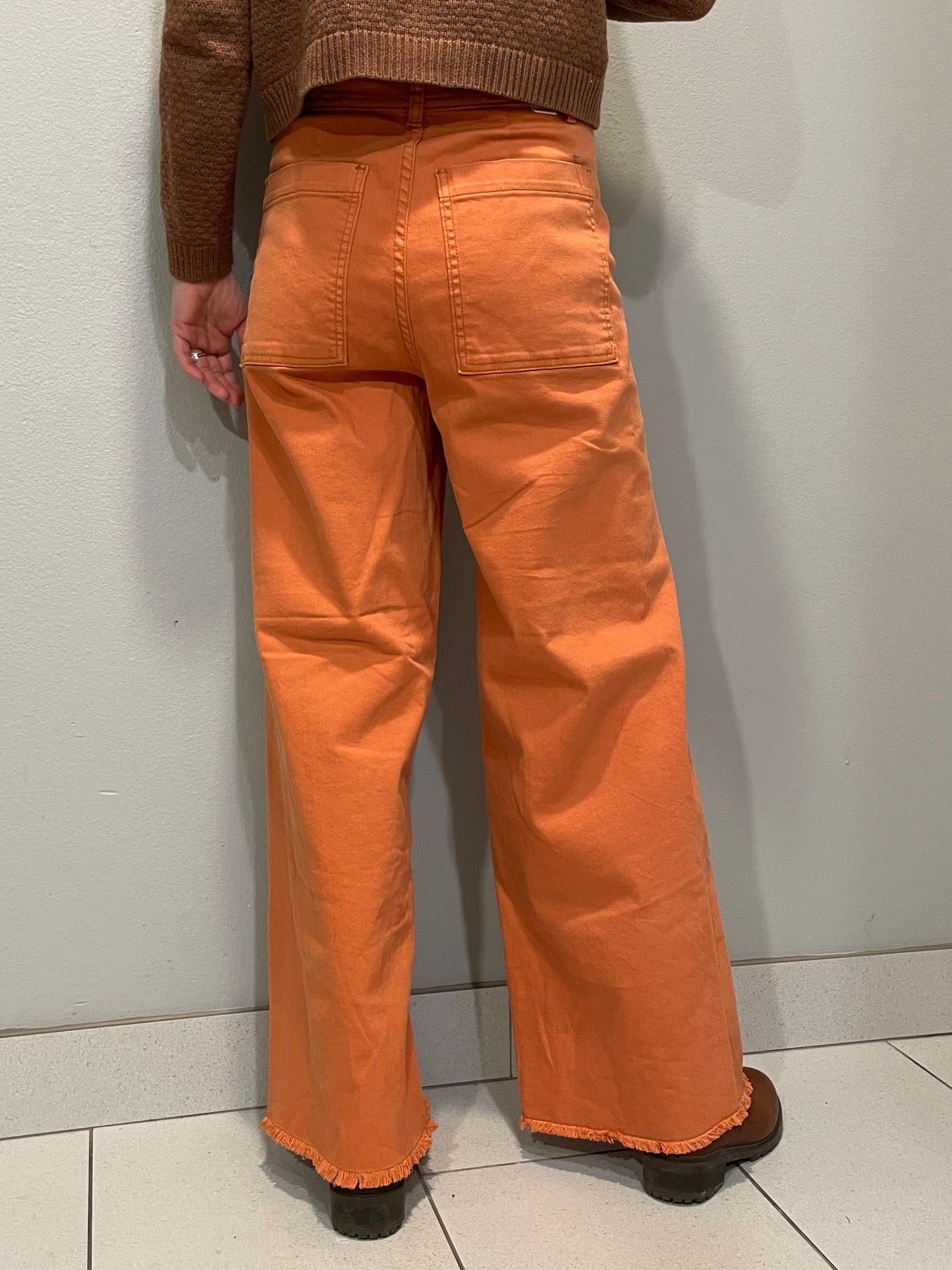 Billabong Rust Orange Wide-Leg Cotton Pants – Size 28