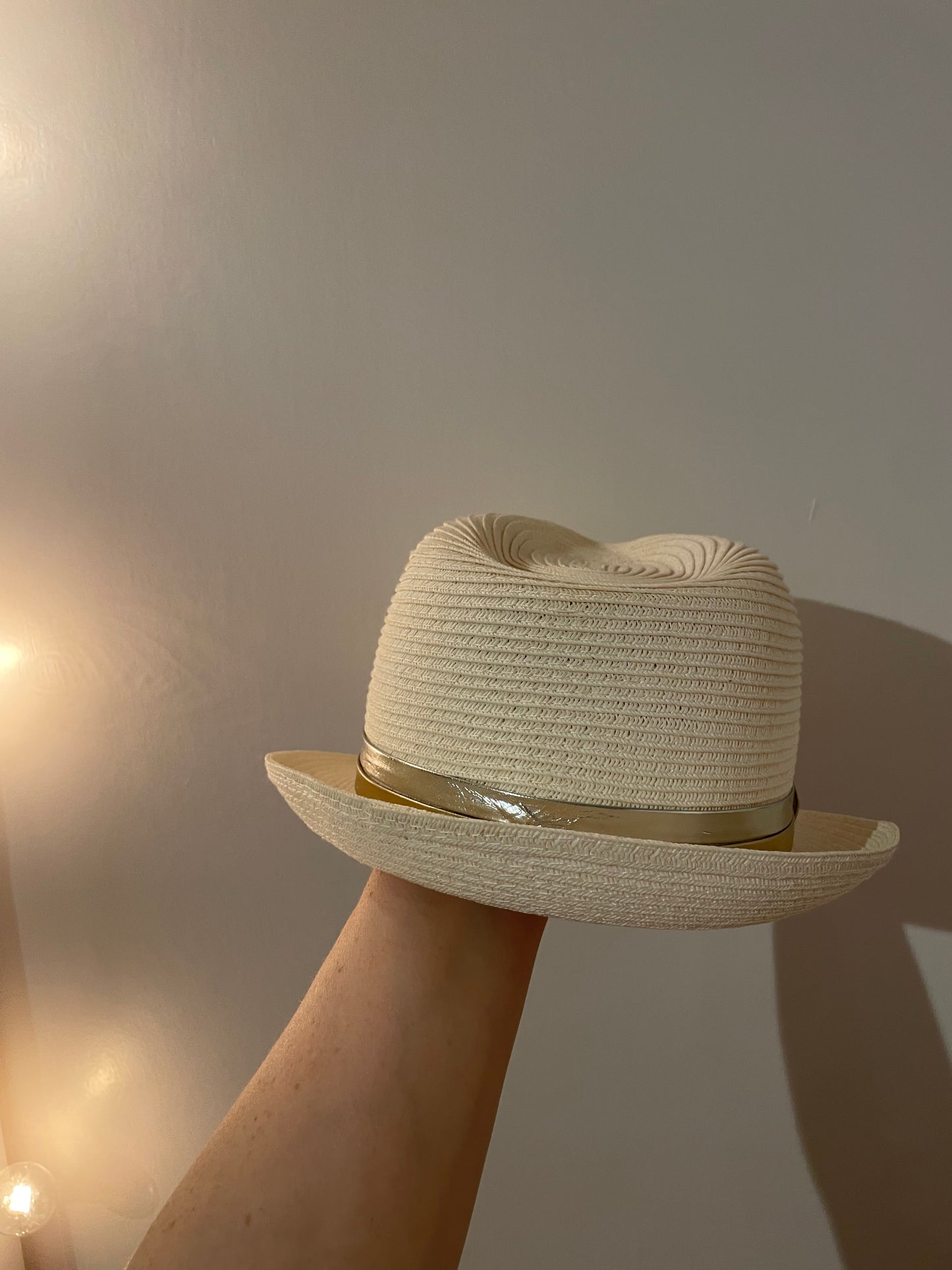 Sun ‘N’ Sand Ivory Metallic Fedora Sun Hat