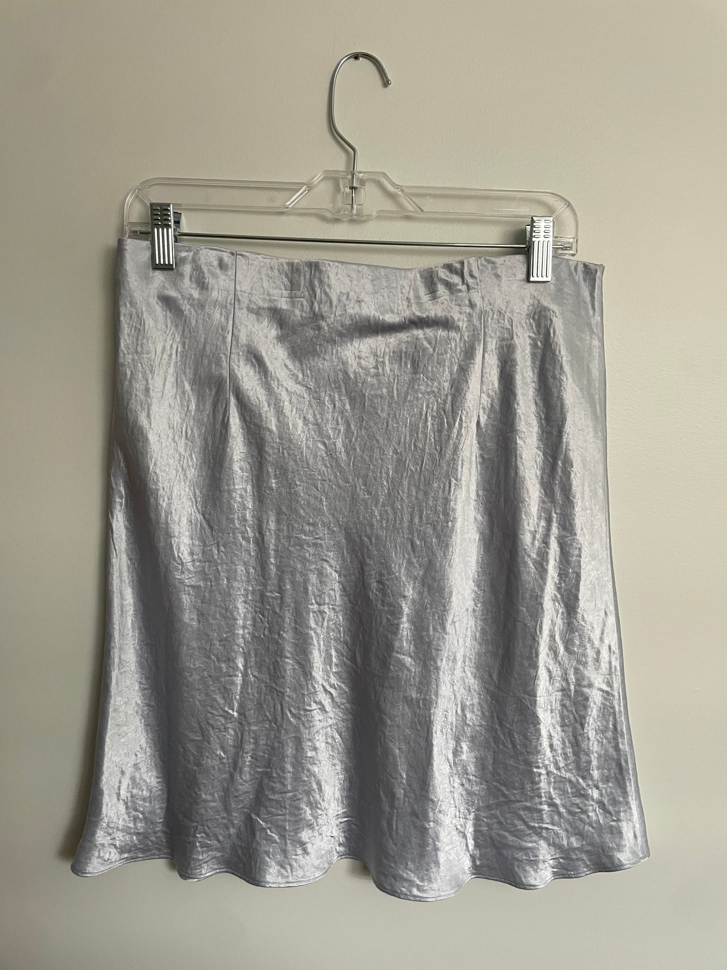 Babaton Pale Blue Silver Slip Skirt – Size 12