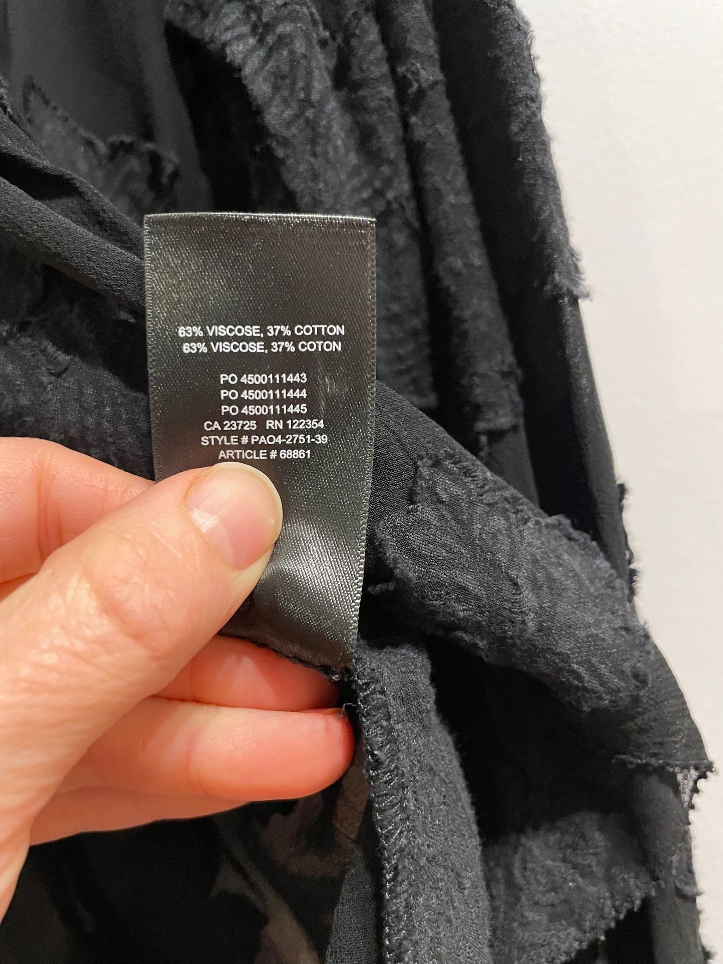 Wilfred Black Embroidered Chiffon Ruffle Blouse - Medium