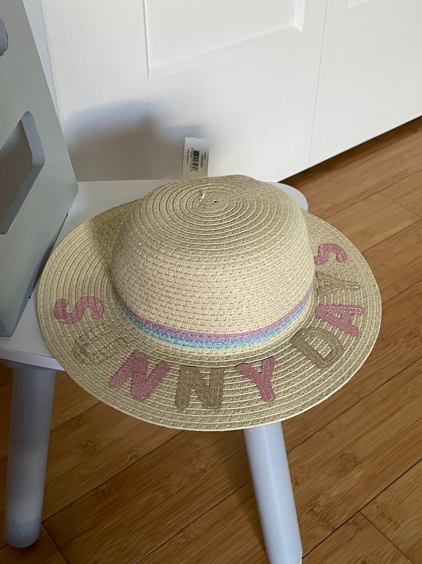 Joe Fresh Cream “Sandy Beach” Glitter Sun Hat – Baby 0–12M
