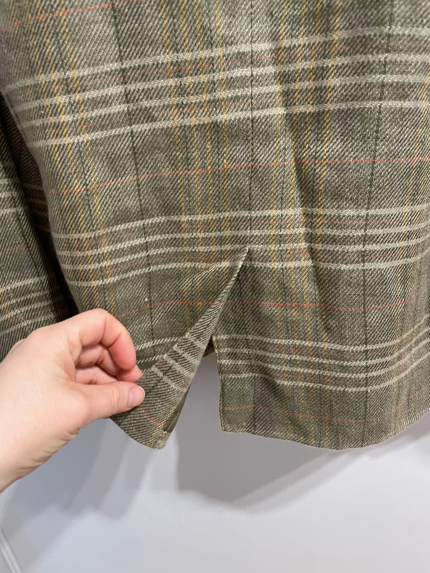 Jones New York Olive Plaid Linen Blend Blazer – Size 12