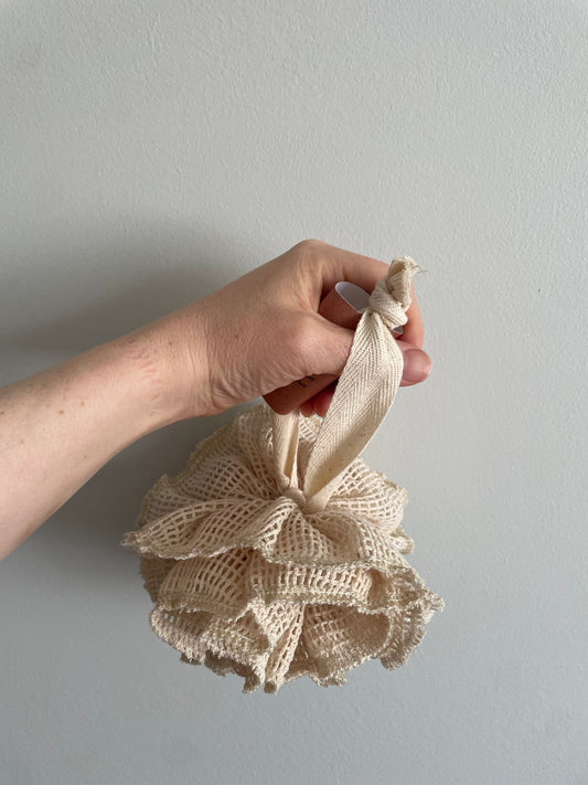 Organic Unbleached Cotton Shower Pouf Loofah
