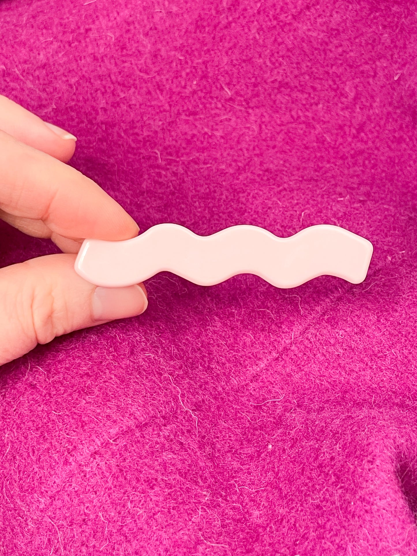Bubblegum Pink Cellulose Acetate Squiggle Alligator Hair Clips - 2 Pack