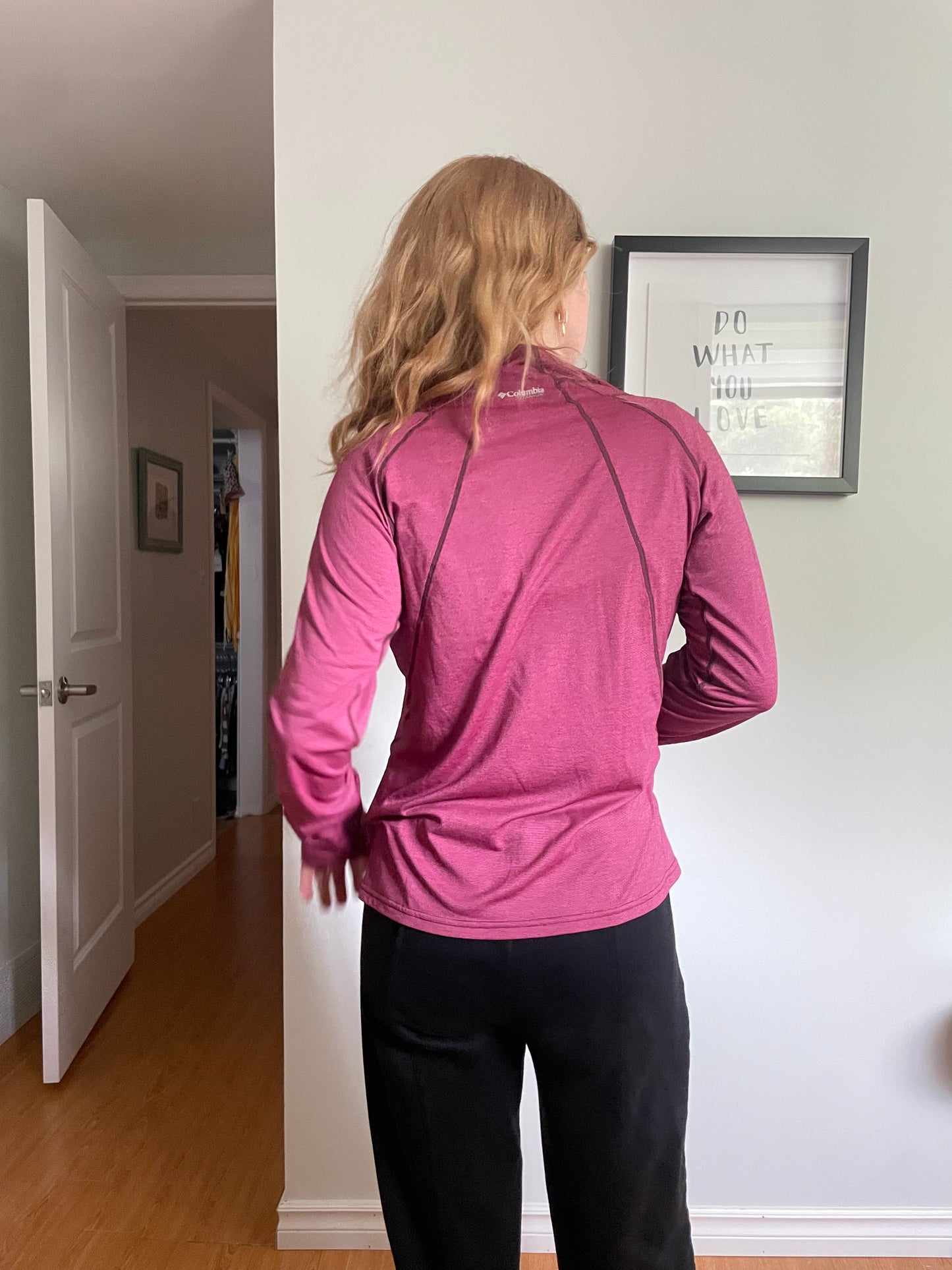 Columbia Pink Omni-Shade Half-Zip Long Sleeve Active Top - Medium