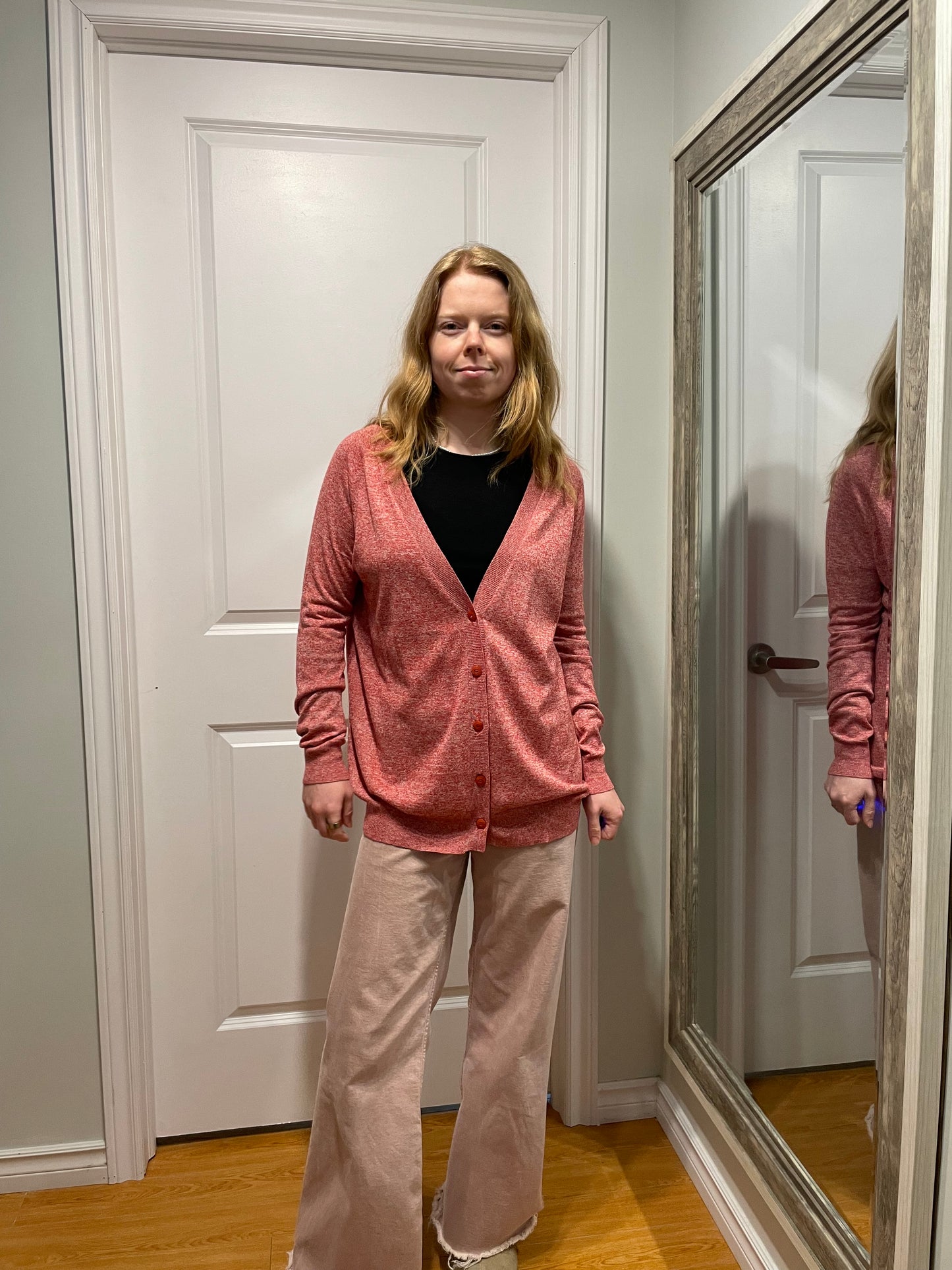 Fine Collection Rose Lightweight Knit Cardigan – Small