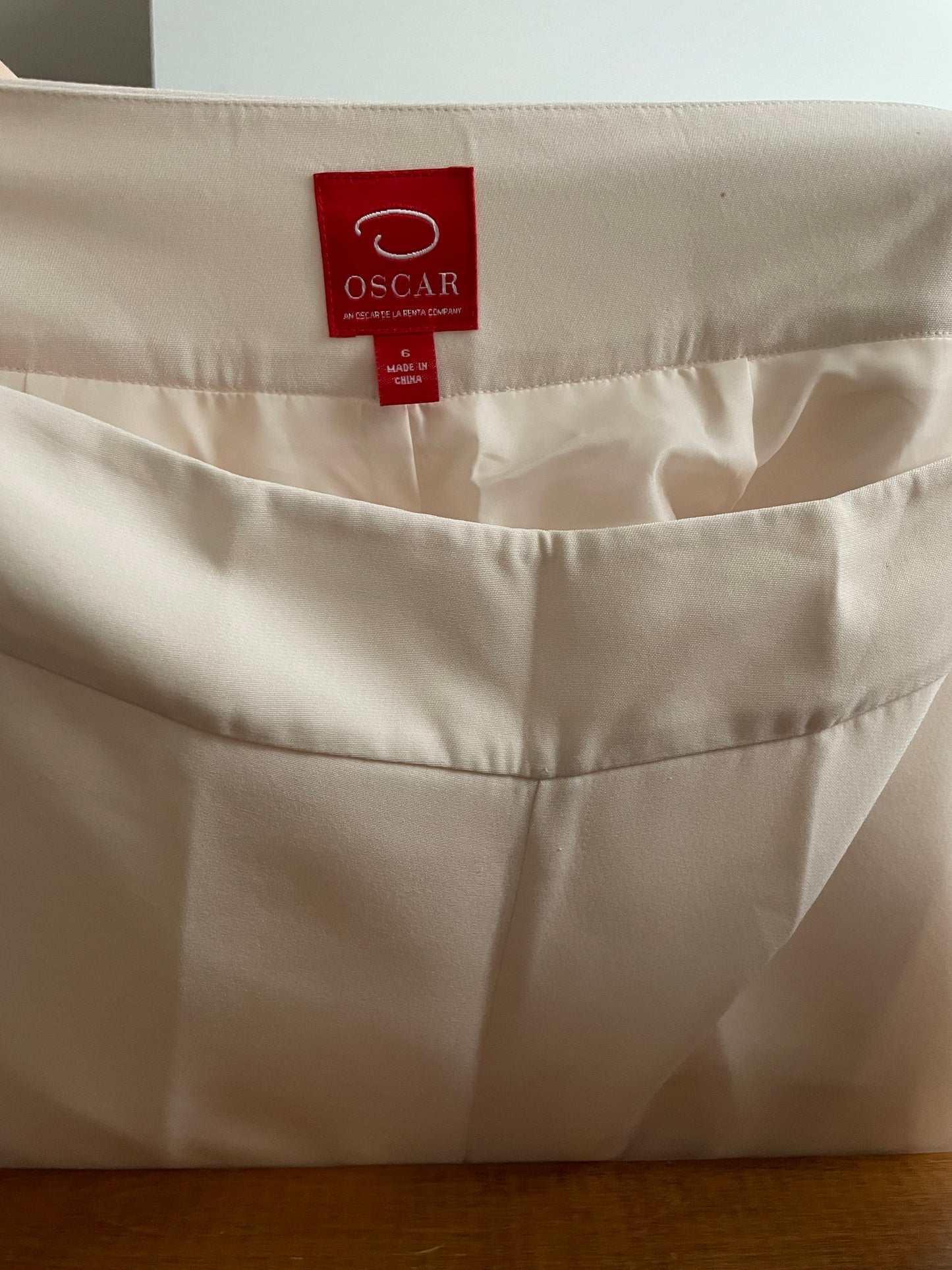 Oscar de la Renta Cream Wide Leg Tailored Trousers – Size 6