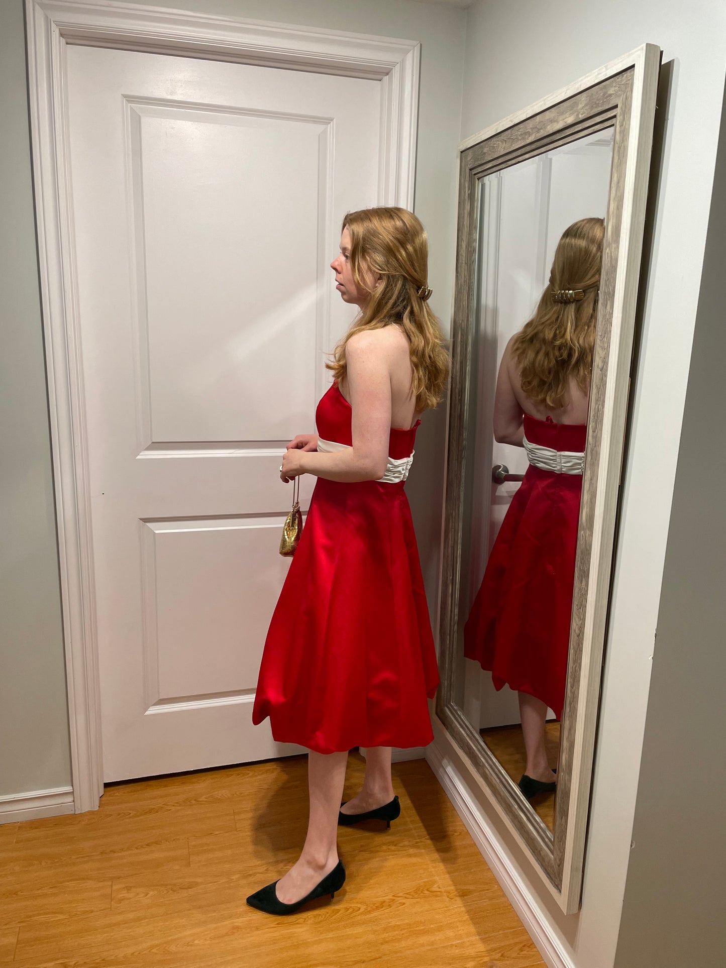 Tutto Bene Red Strapless Fit & Flare Party Dress – Red – Size 4