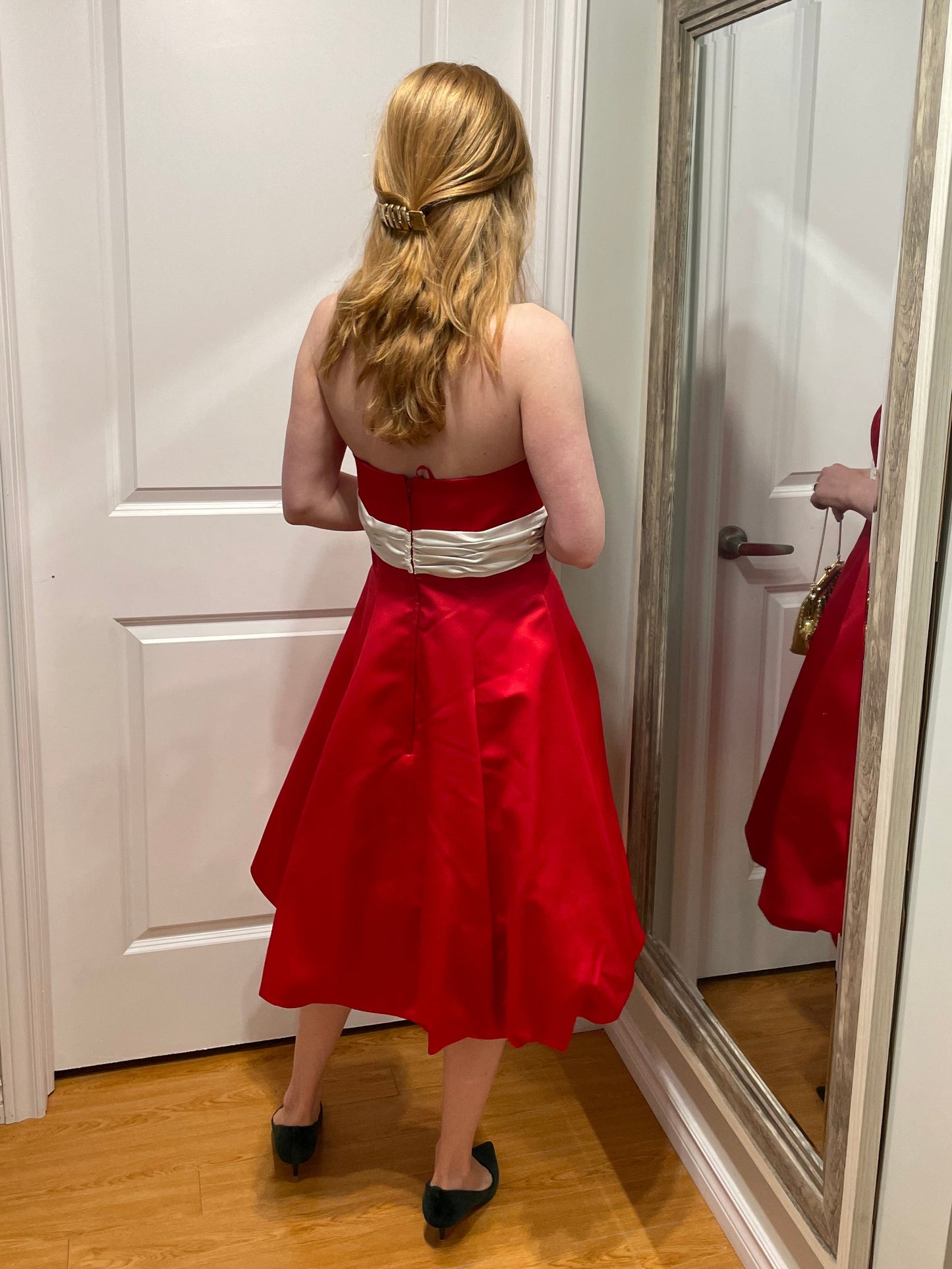 Tutto Bene Red Strapless Fit & Flare Party Dress – Red – Size 4