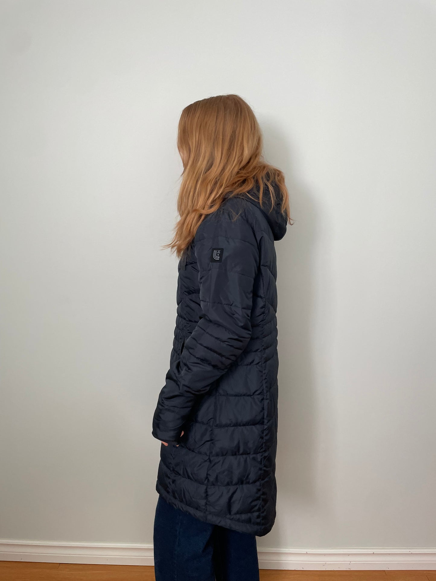 Lole Black Lightweight Hooded Puffer Coat – Large