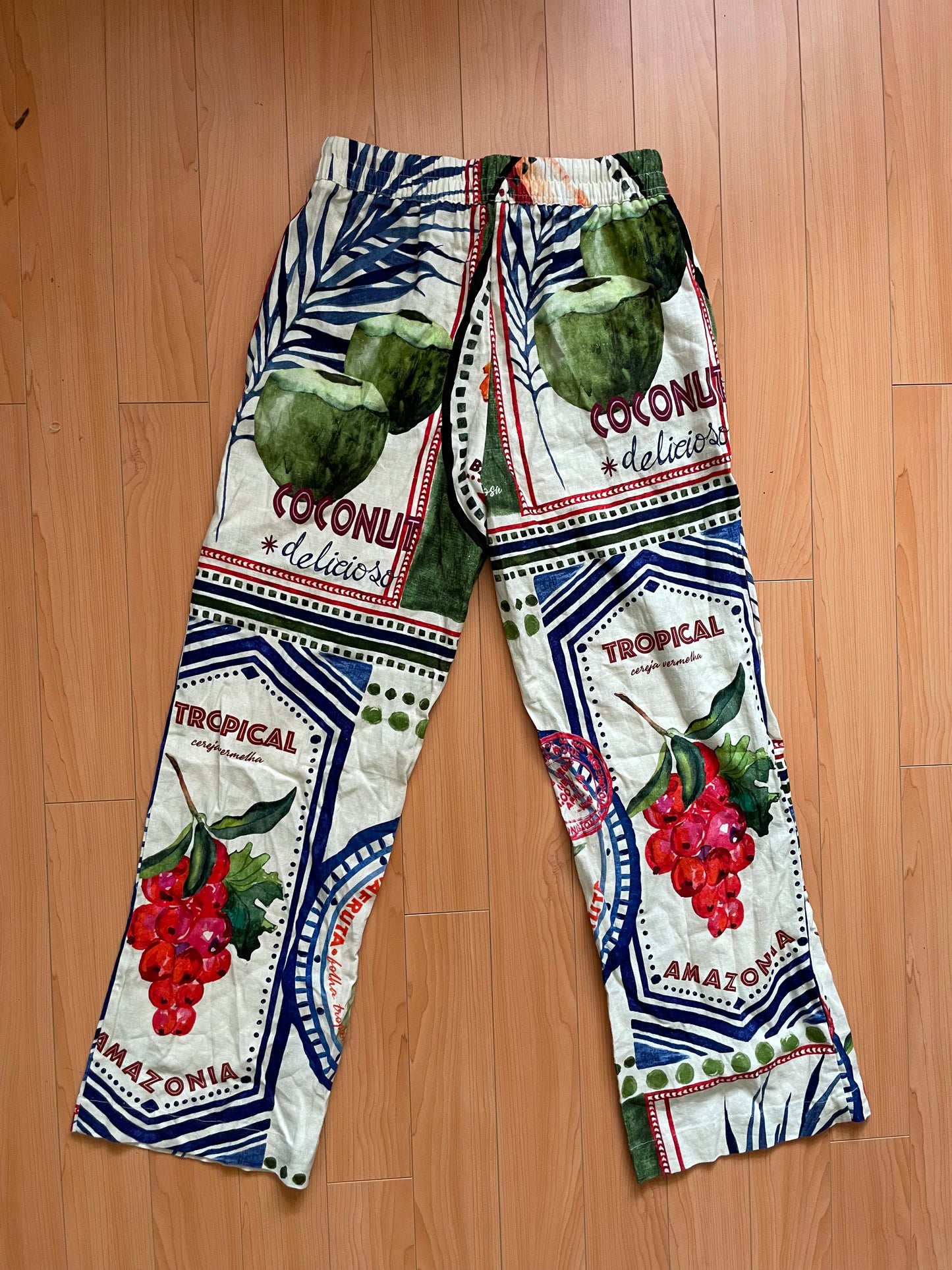 Rachel Zoe 100% Linen Tropical Pants – Size S