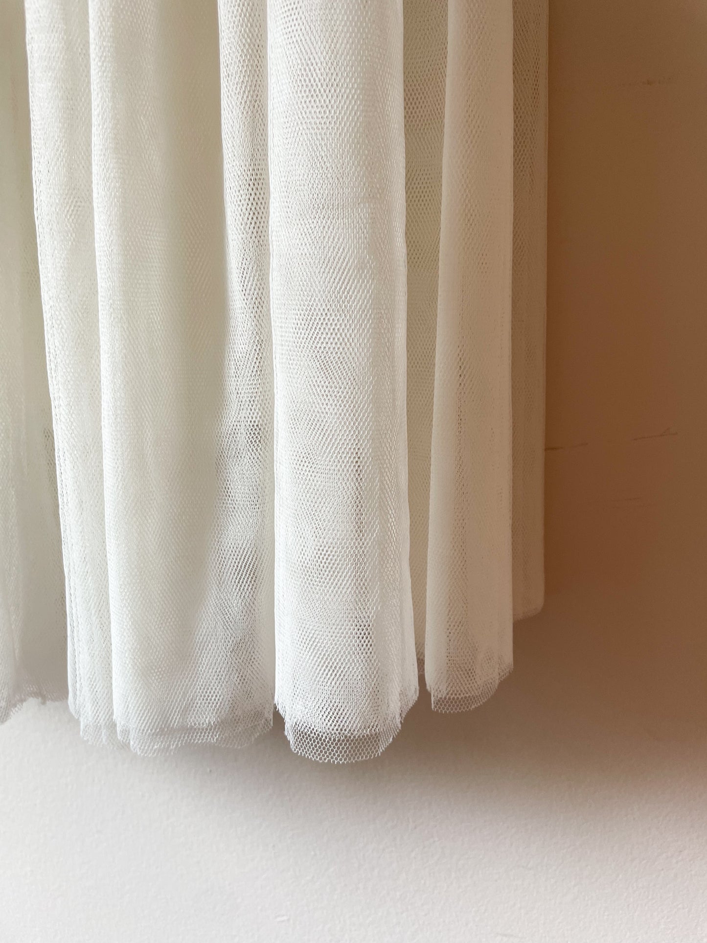 Cream Tulle Midi Skirt - S/M