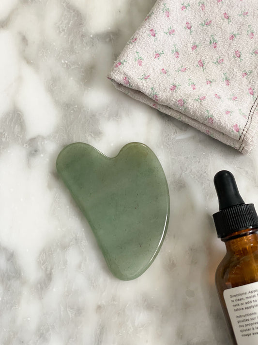 Crystal Gua Sha Facial Tool – Rose Quartz or Green Aventurine