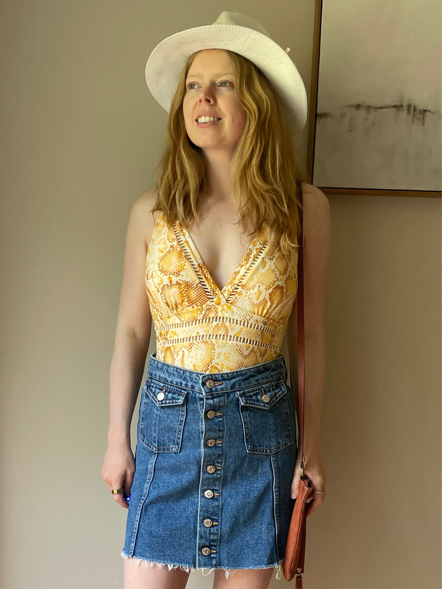 Zara Trafaluc Buttonfront Cutoff 100% Cotton Denim Skirt - Small