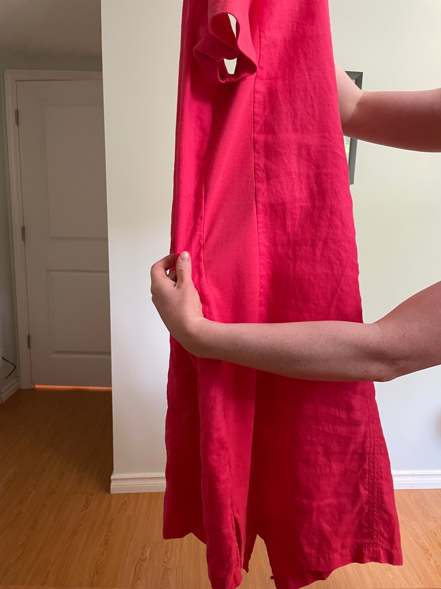 BLU No. 9 – Hot Pink Linen Pocket Dress – XS