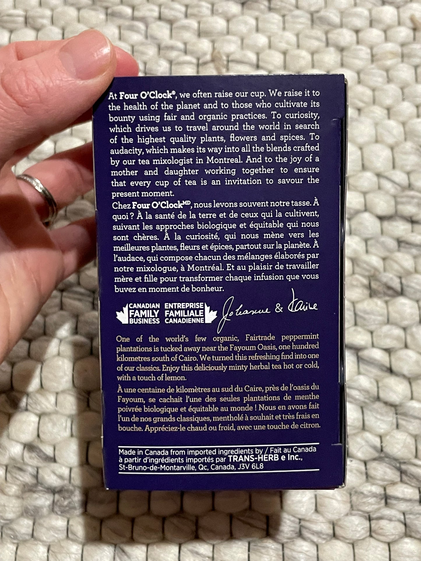 Four O’Clock Organic Peppermint Herbal Tea