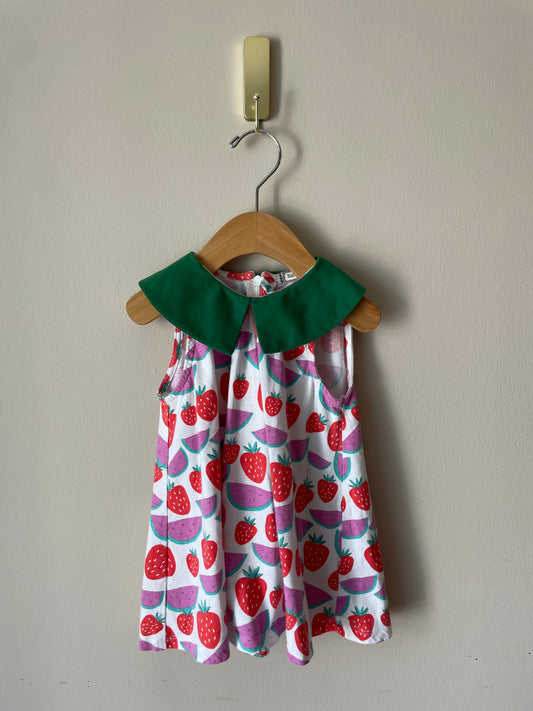 Bebezoo Strawberry Watermelon Cotton Dress – Size 90 (18-24M)