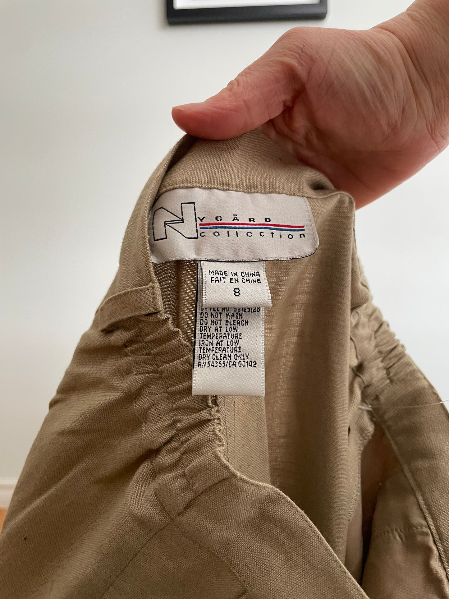 Nygård Collection Beige Linen Blend Pleated Trousers – High Rise – Size 8 (Fits XS/S)