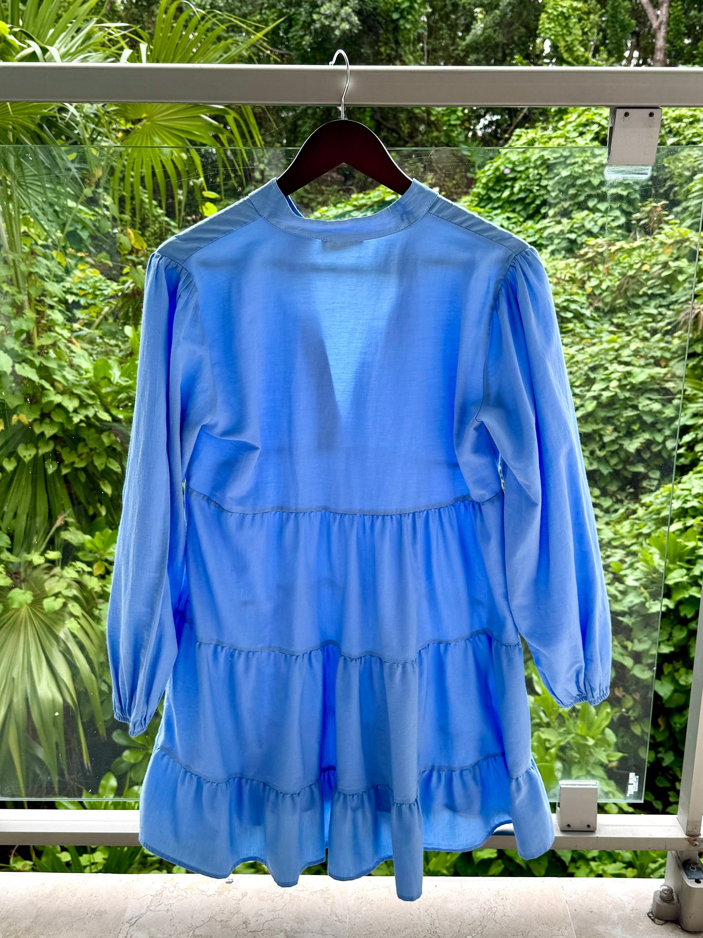 SEVIT-LI Blue Tiered Button Dress | Size 42