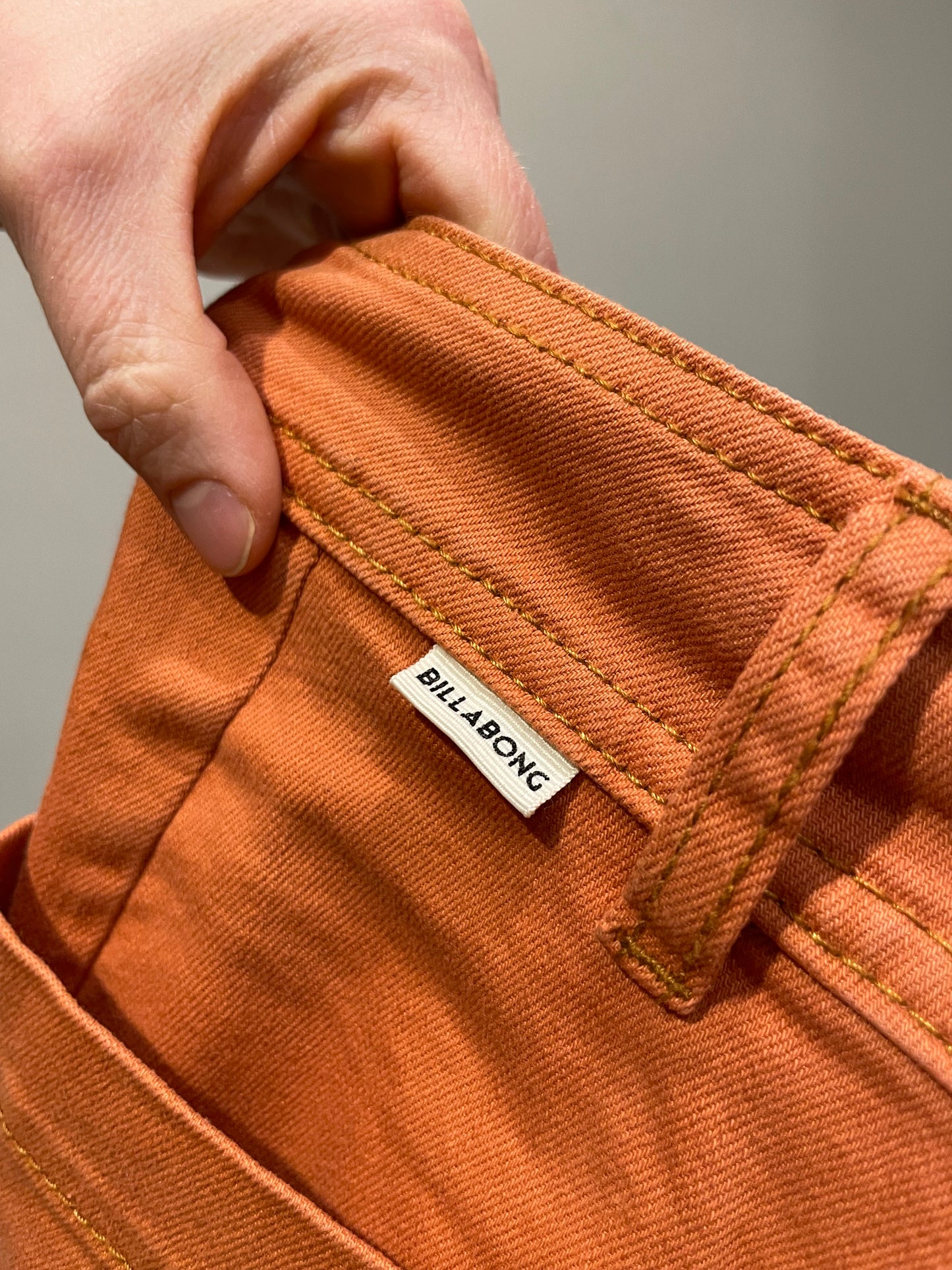 Billabong Rust Orange Wide-Leg Cotton Pants – Size 28