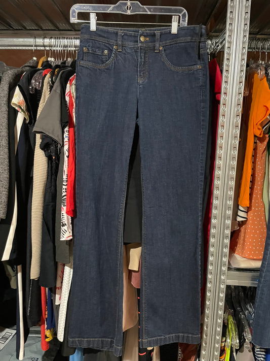 Jones New York Sport Dark Wash Stretch Wide Leg Jeans - Size 4