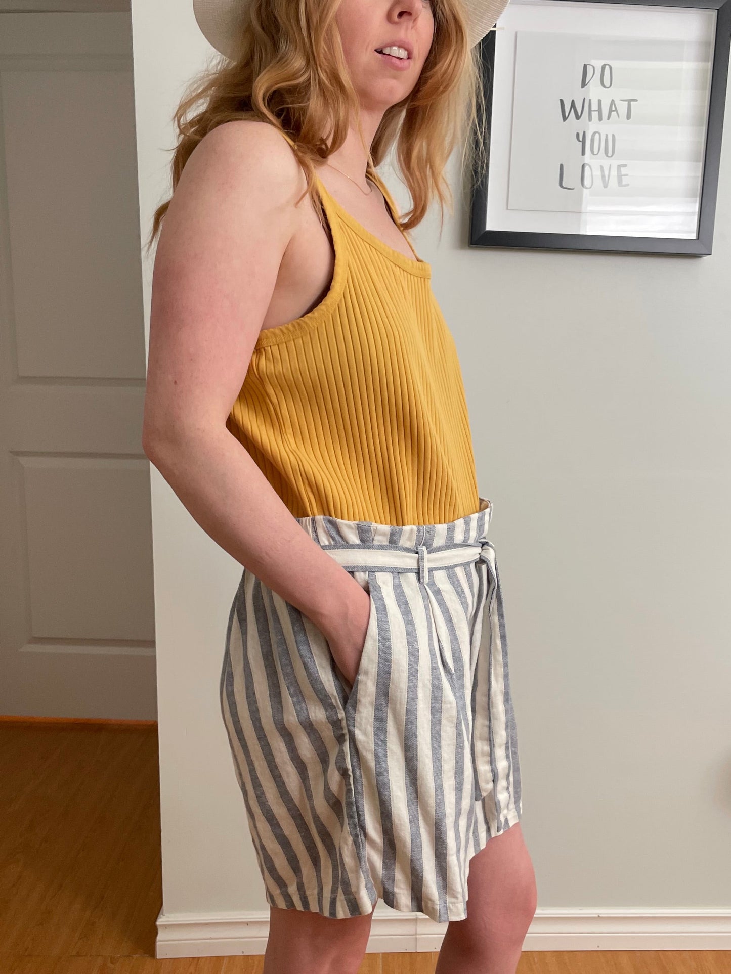 Golden Yellow Ribbed Cotton Stretch Tank Top - XXL