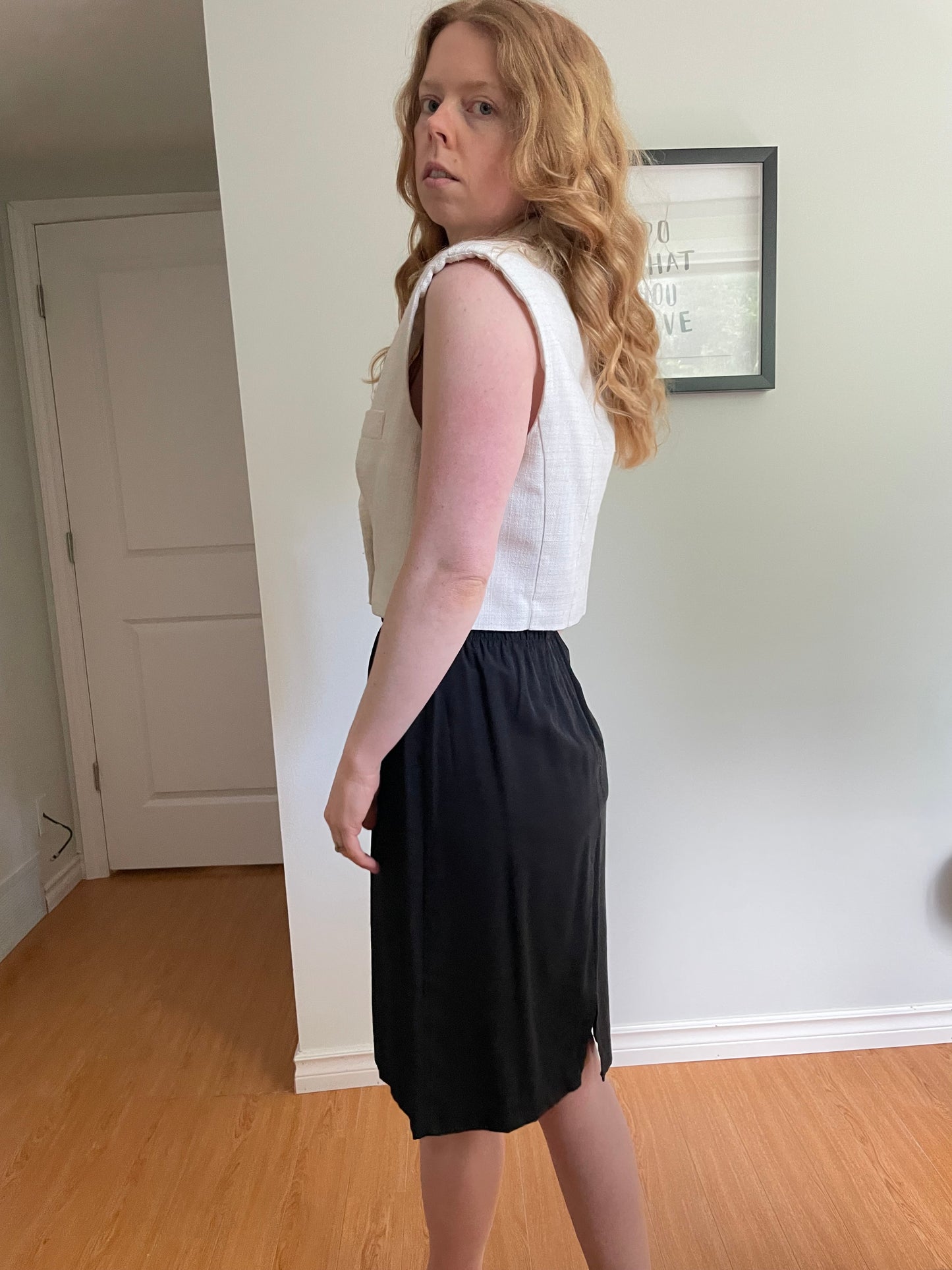 Avec Les Filles Cream Cotton Linen Tailored Vest – Medium