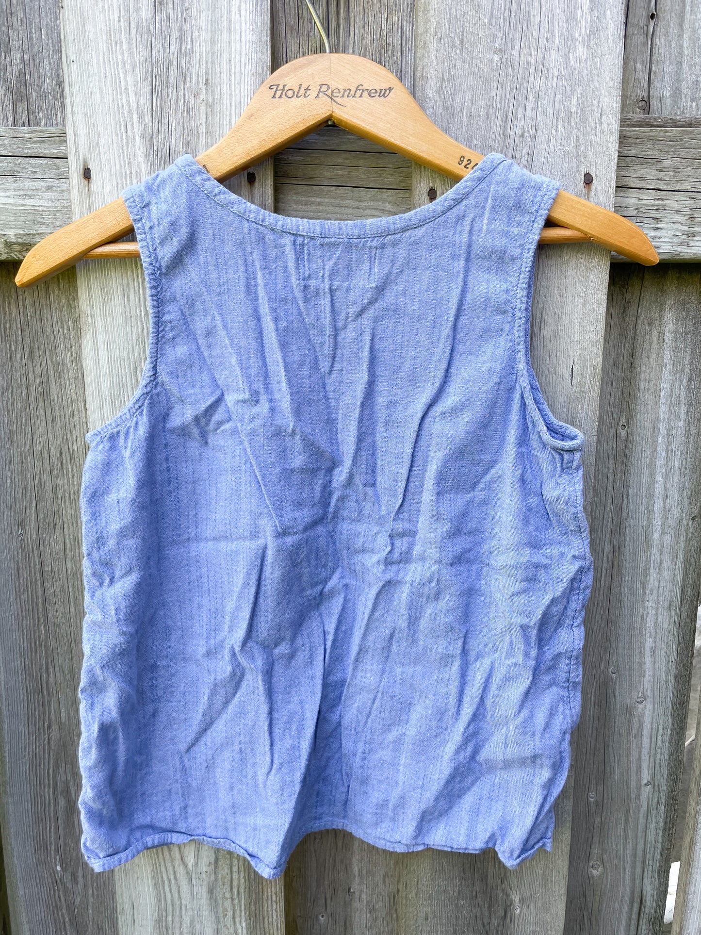 Old Navy Cotton Chambray Embroidered Tassel Top - XS/S