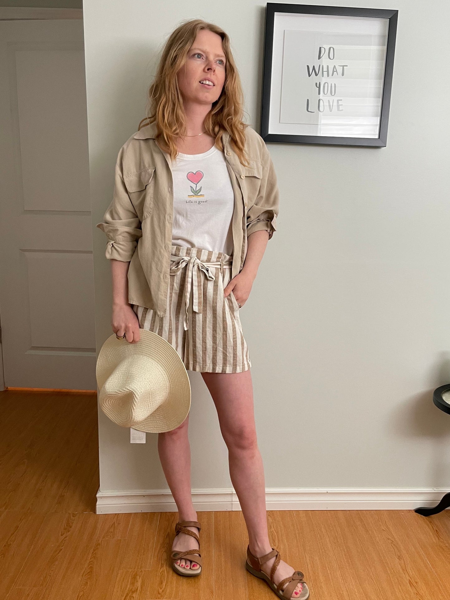 Vintage Cleo Beige 100% Silk Button-Up Shirt – Medium