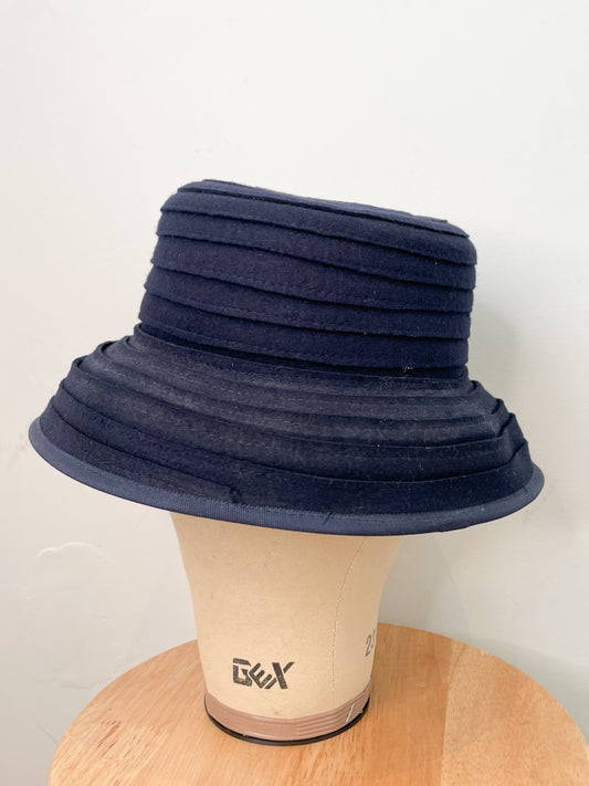 Vintage Fersten Navy 2-in-1 Bowler Bucket Hat