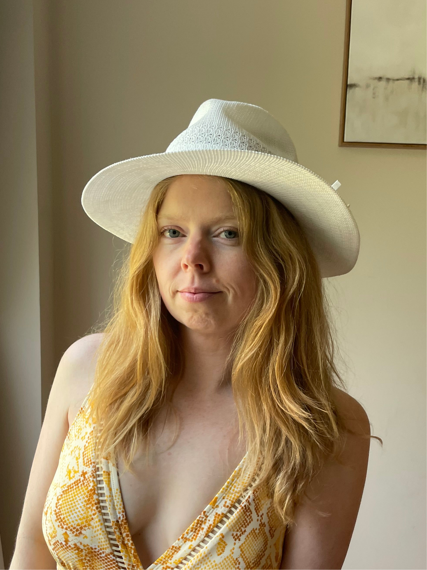 Ivory Structured Woven Sun Hat