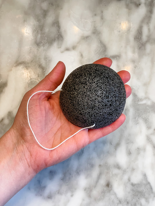 Charcoal Konjac Sponge - Organic, Vegan + Biodegradable