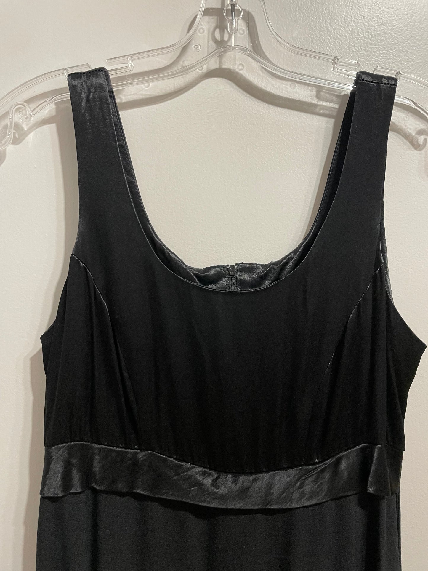 TWO ROADS Vintage Black Satin Dress – Size Small (Made in Canada)