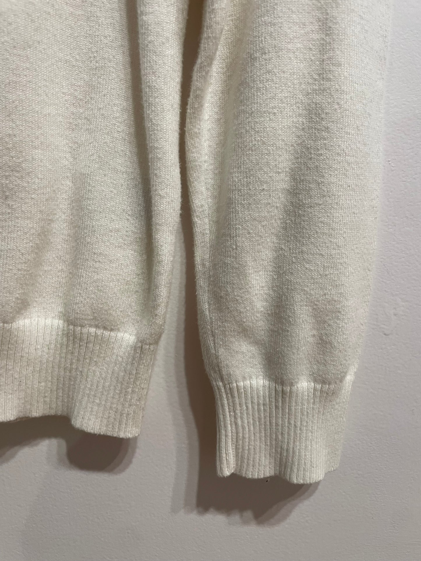 Lands’ End Cream Cotton Crewneck Sweater - Small