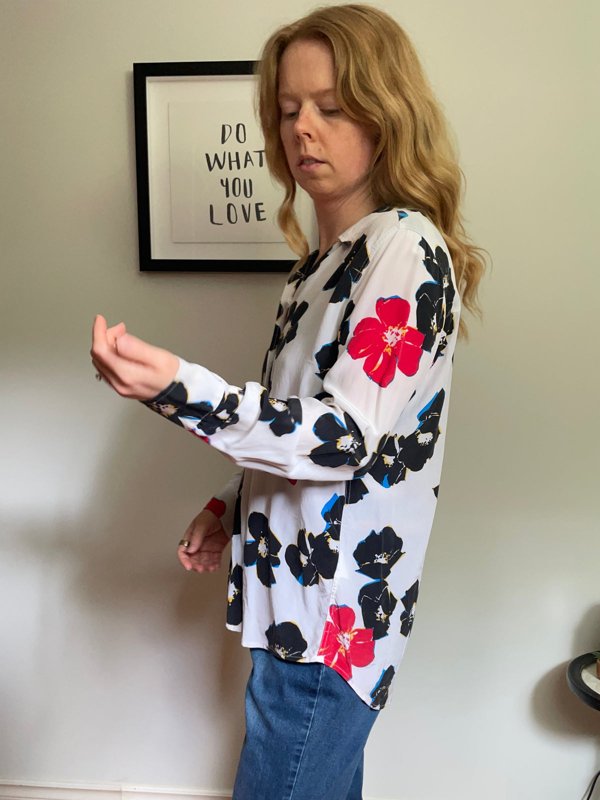 Equipment Femme Ivory Multicolour Floral Silk Button-Up Shirt – Large
