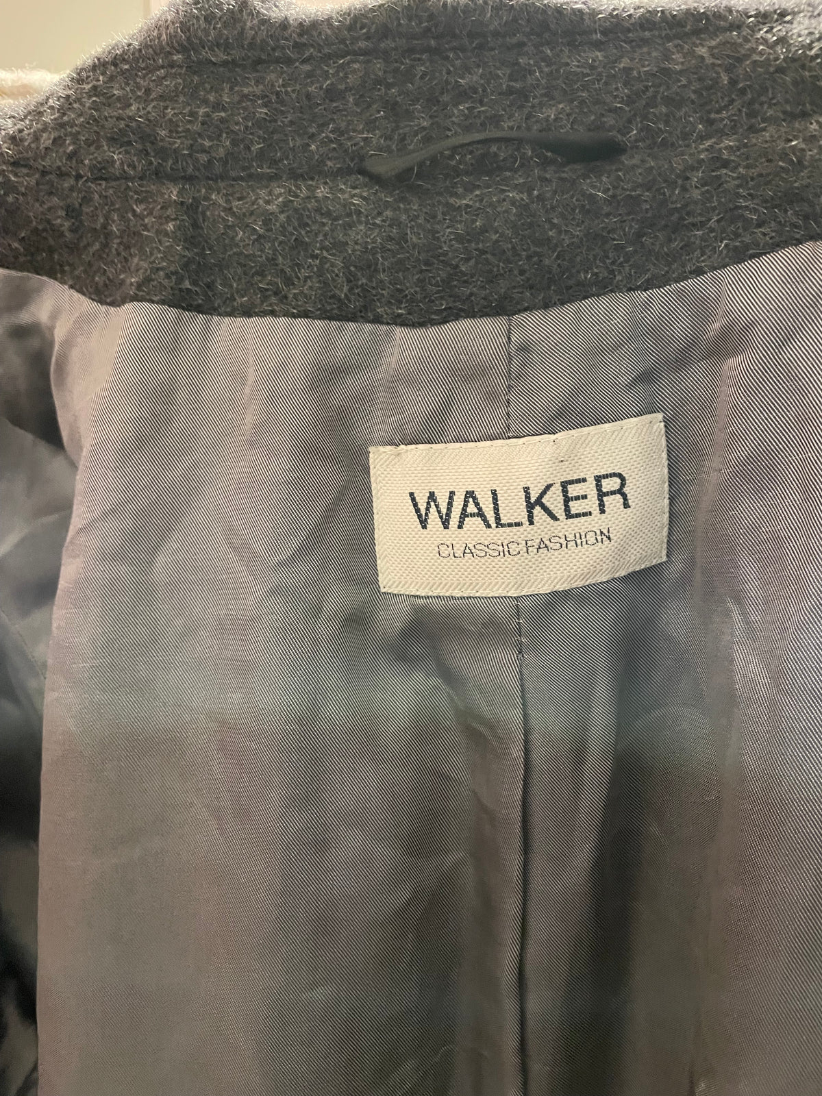Walker Classic Fashion Charcoal Kid Mohair Long Coat – Size 14-16