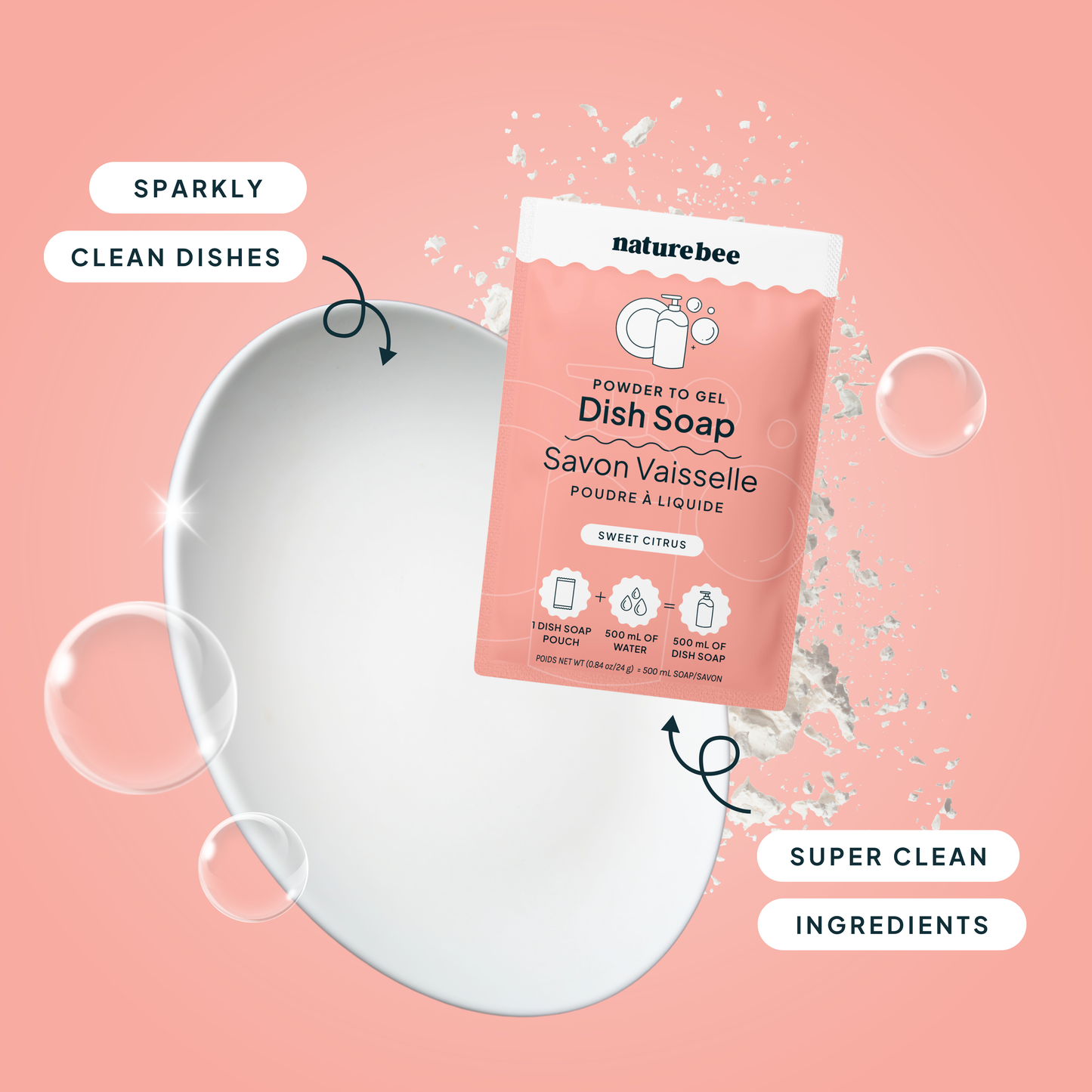 Sweet Citrus Dish Soap - Powder to Gel 