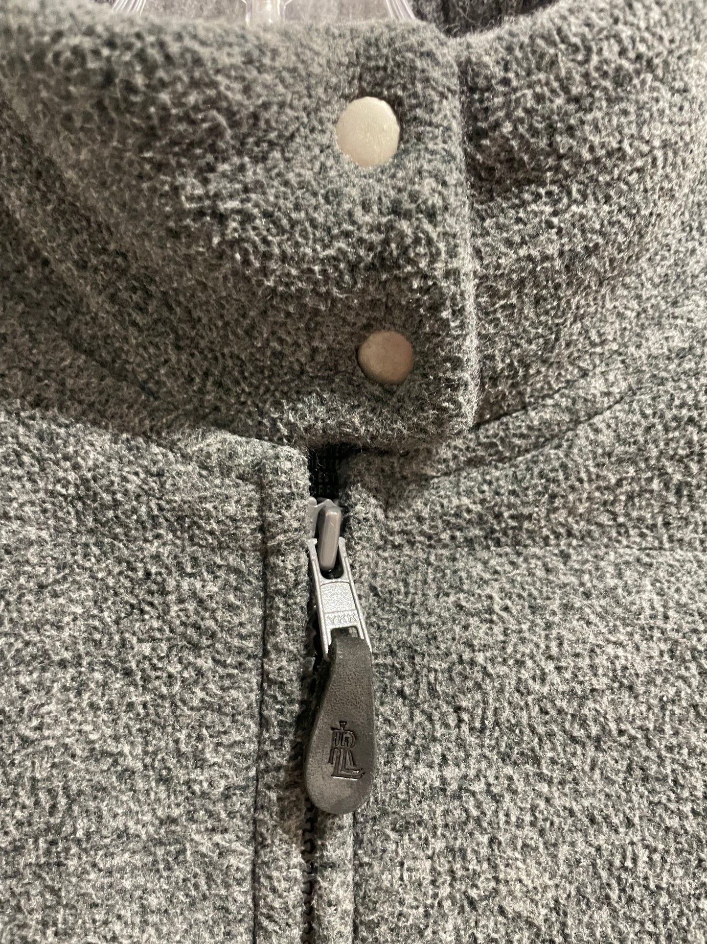 Lauren Ralph Lauren Grey Fleece Zip-Up Vest - Medium