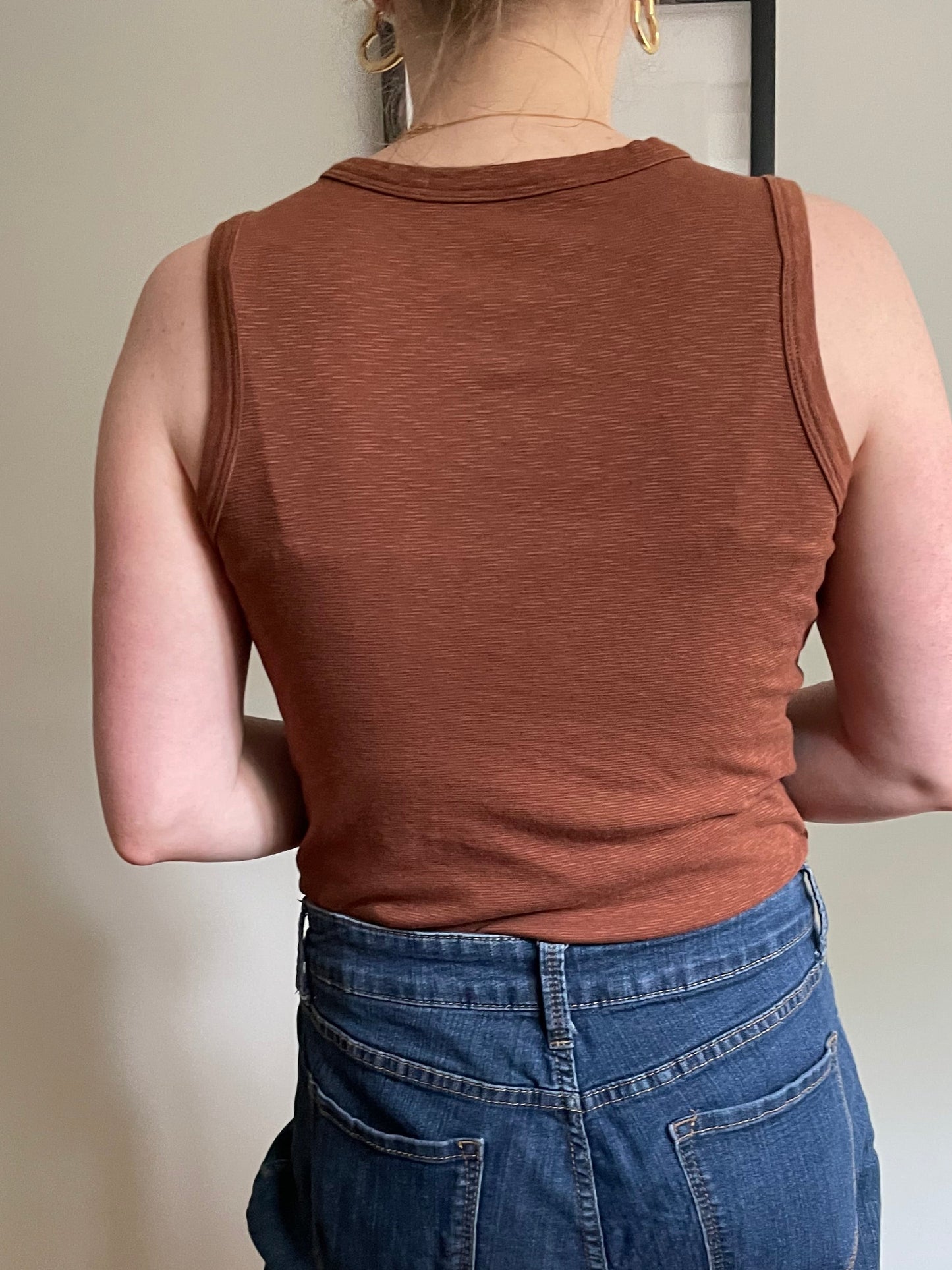 Rachel Zoe Rust Brown Cotton Modal Tank Top – Medium