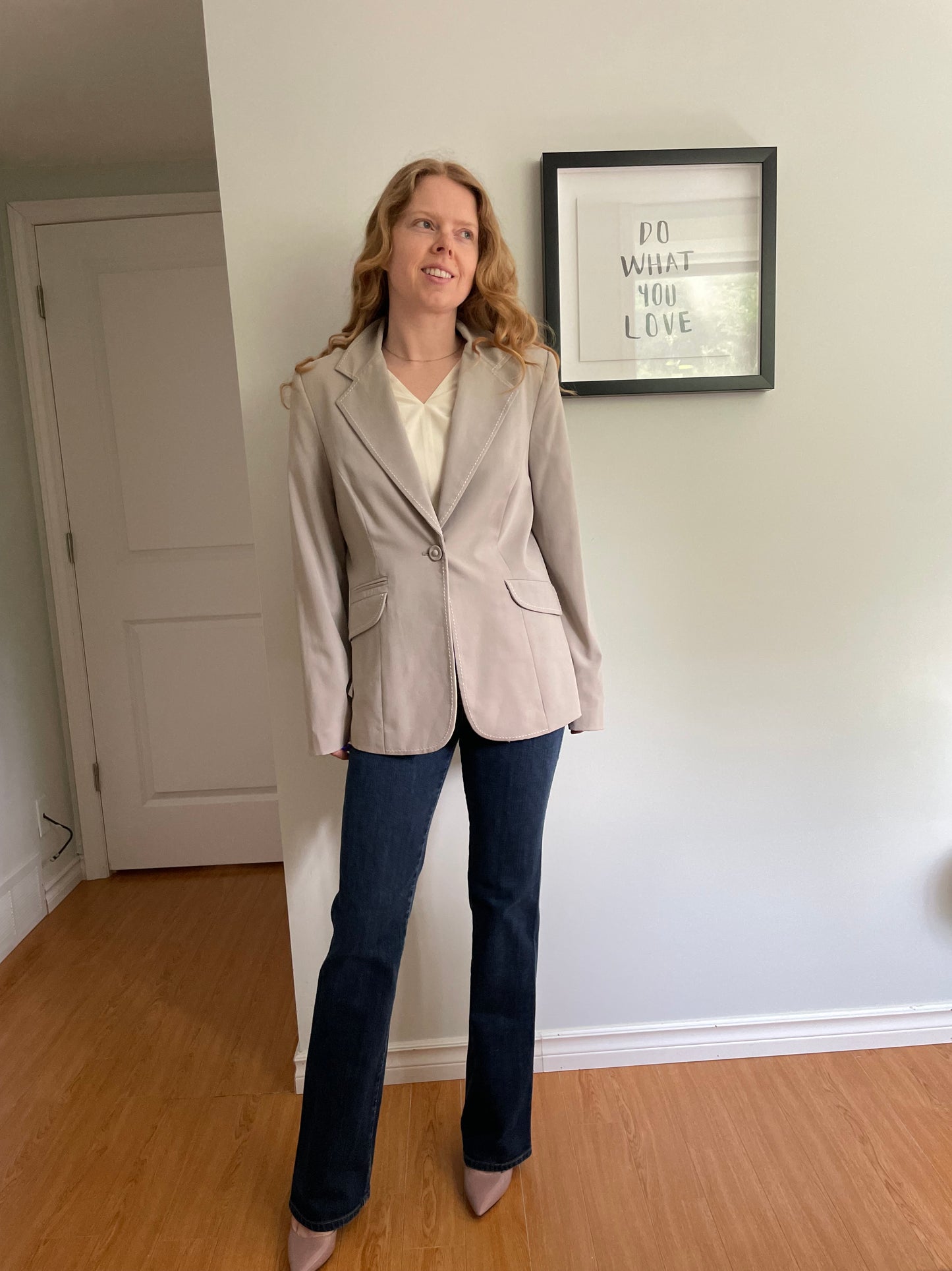Cabi Pale Sandy Fawn Blazer – Size 10