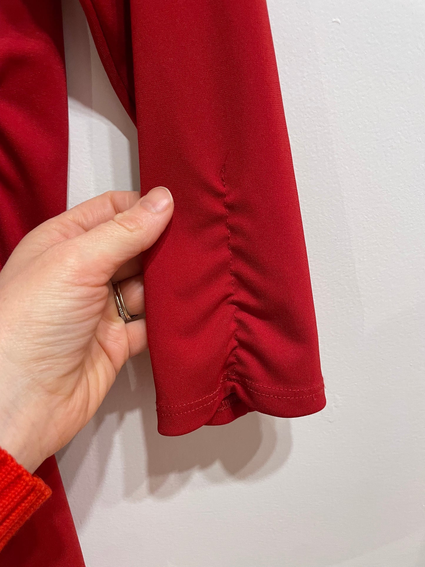 A.B.S by Allen Schwartz Deep Red Ring-Detail Wrap Dress – XS/S