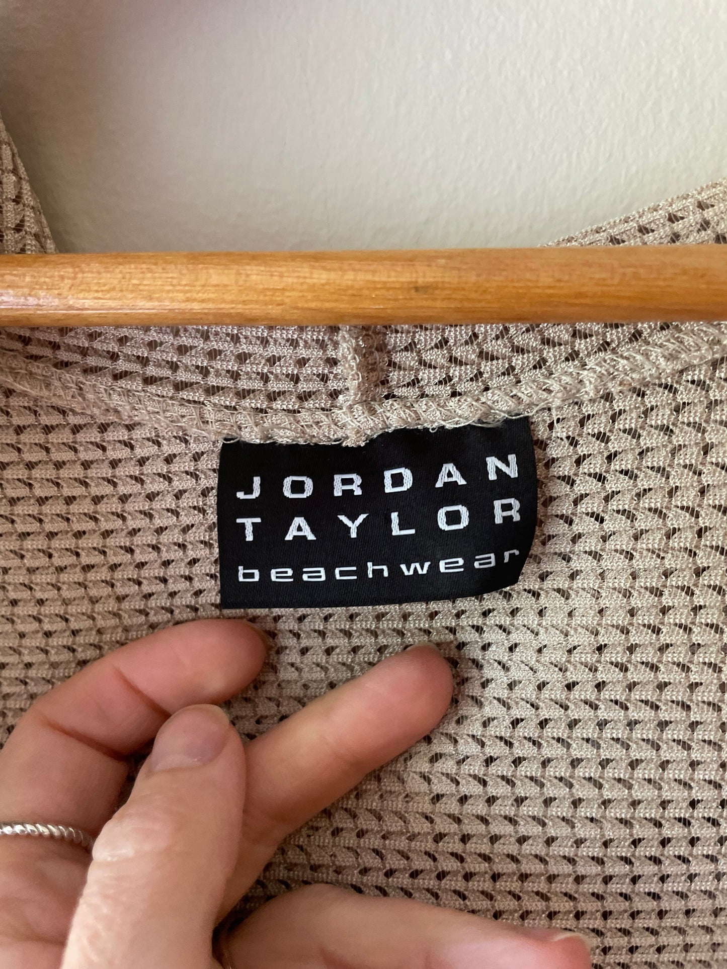 Jordan Taylor Neutral Knit Hooded Beach Cover-Up – XL