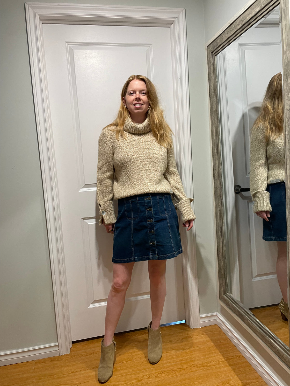 Navigare Donna Oatmeal Wool & Alpaca-Blend Turtleneck Sweater - M/L