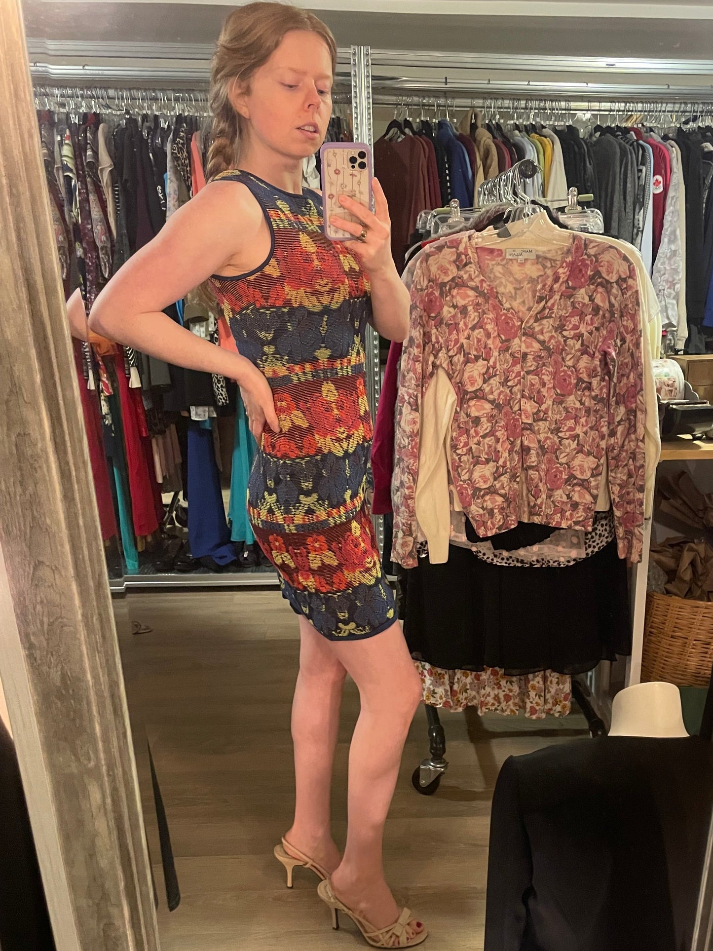 Missoni Blue Red Graphic Bodycon Sleeveless Dress - XS/S