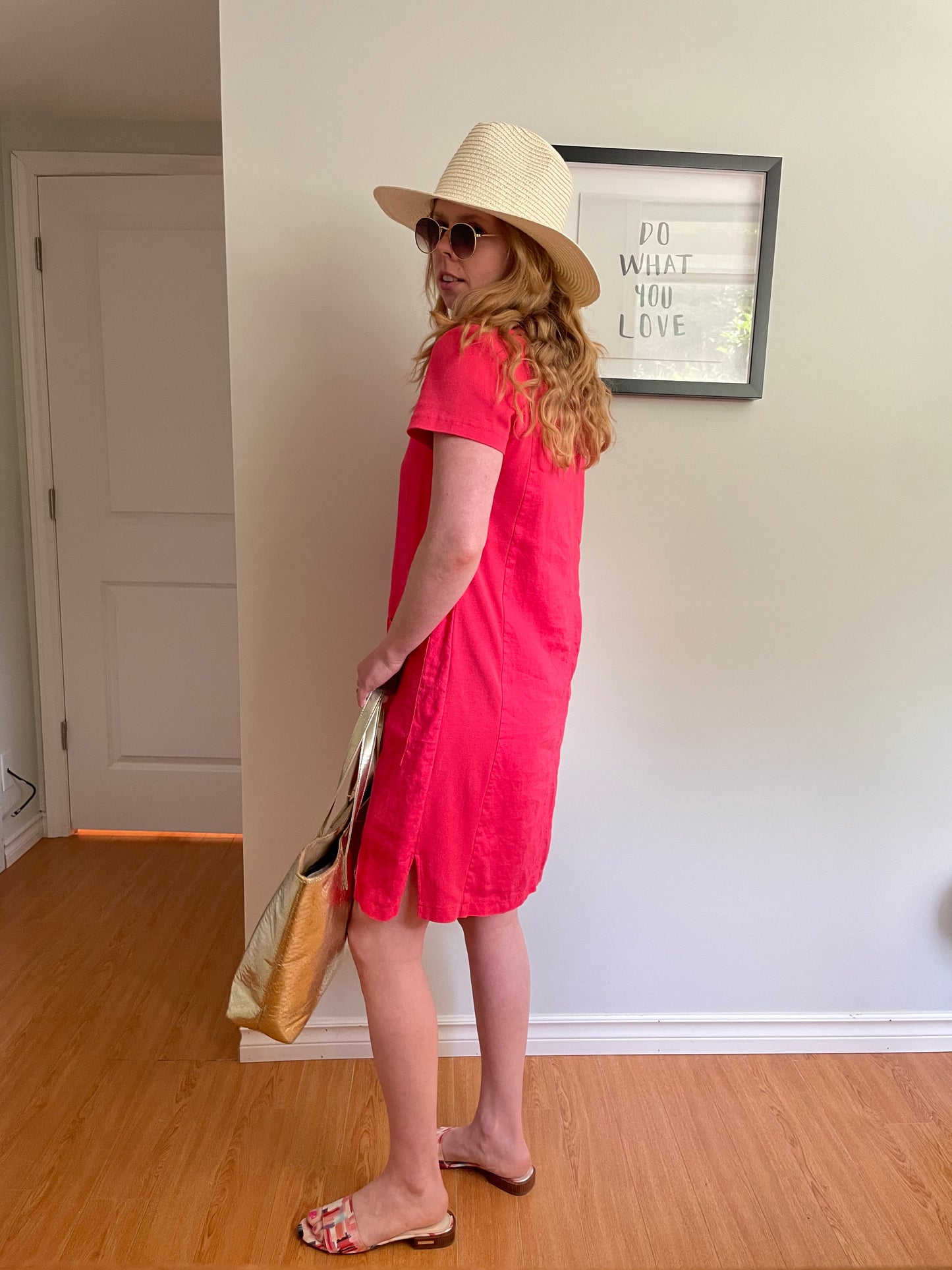 BLU No. 9 – Hot Pink Linen Pocket Dress – XS
