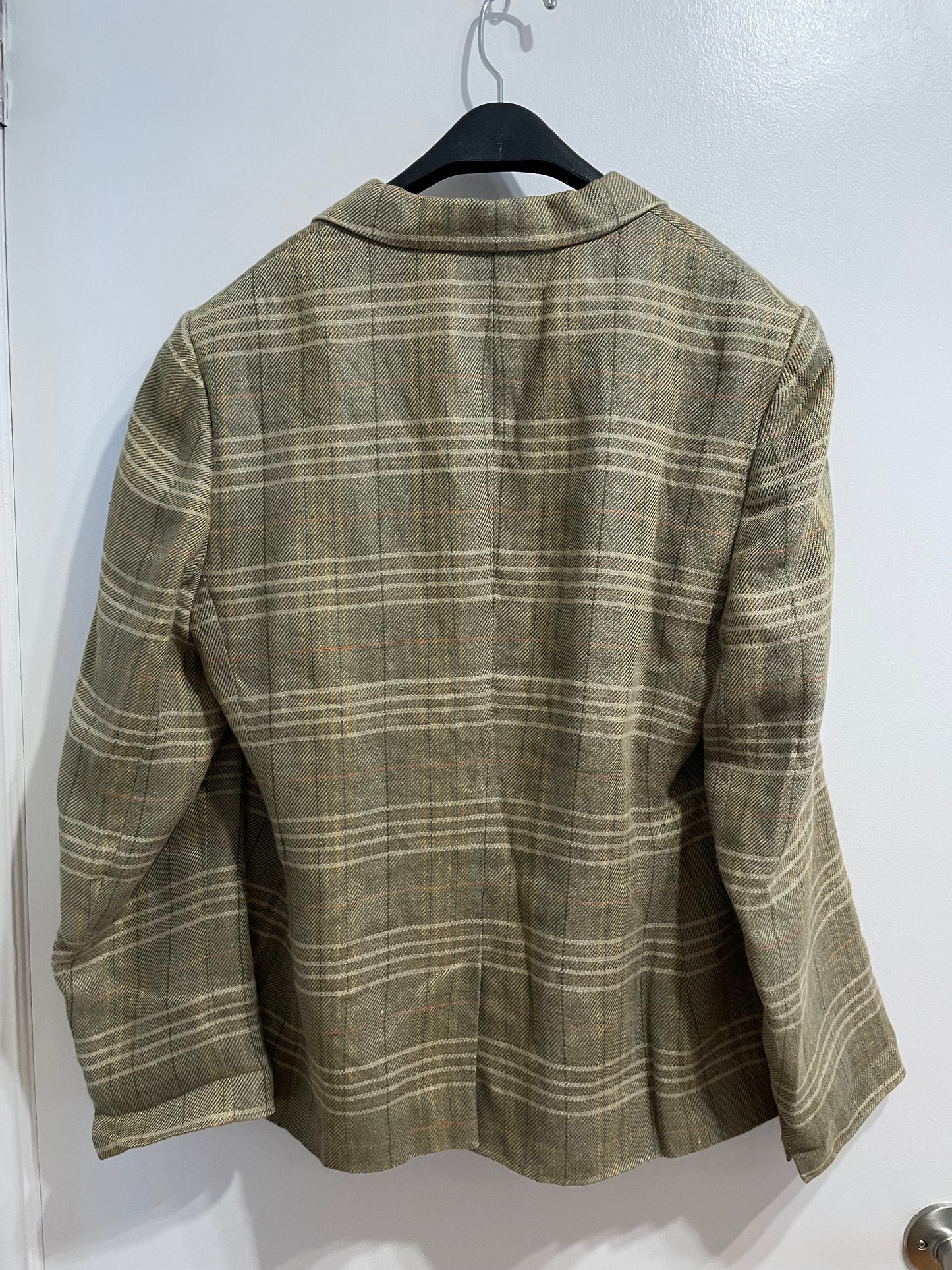 Jones New York Olive Plaid Linen Blend Blazer – Size 12